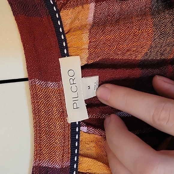 Anthropologie Plaid Peasant Blouse - Picture 2 of 5